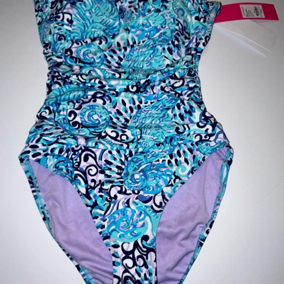 Lilly Pulitzer NWT Flamenco One Piece Swimsuit Light Aqua Spritz Size 0 - Picture 5 of 16
